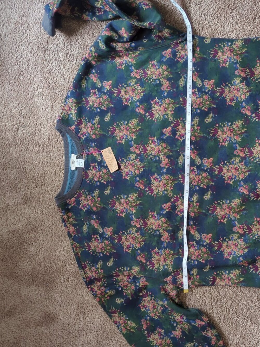 Natural Life Oversized Floral French Terry Sweatshirt L/XL - Picture 8 of 9